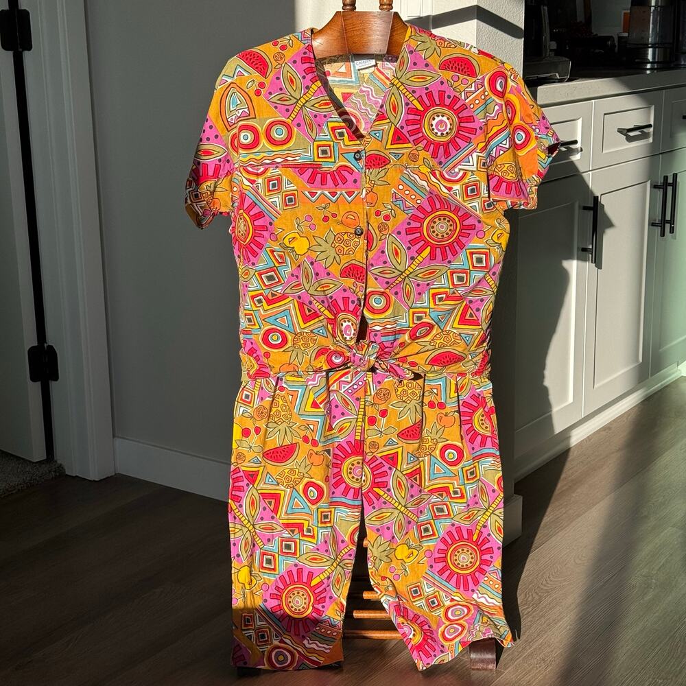 Vintage Catalina 2 Piece Set Made USA Tropical Geometric Resort Palm Springs M